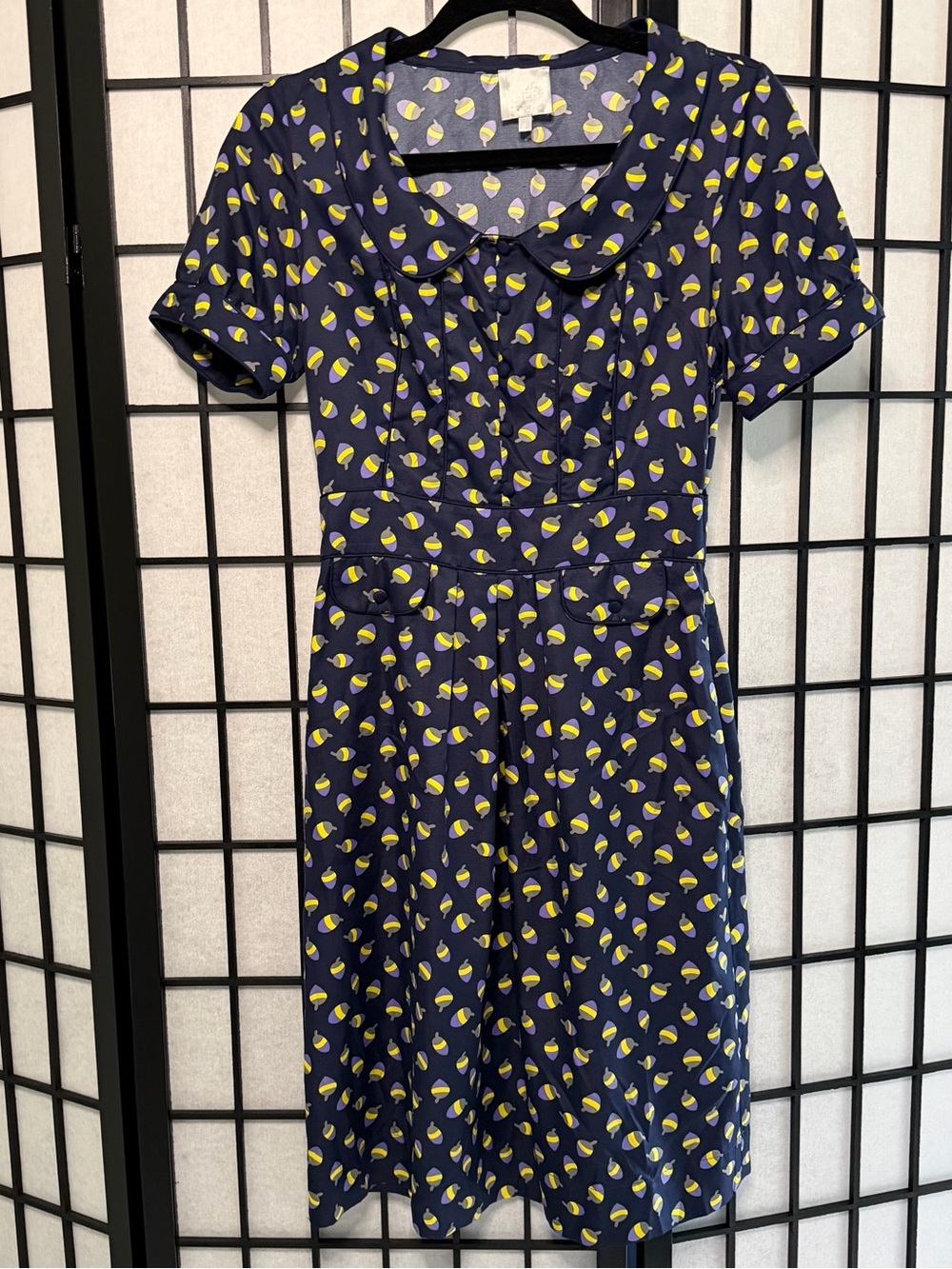 Women’s HI THERE “Acorn Dress” by Karen Walker Navy Collared Dress Size 4